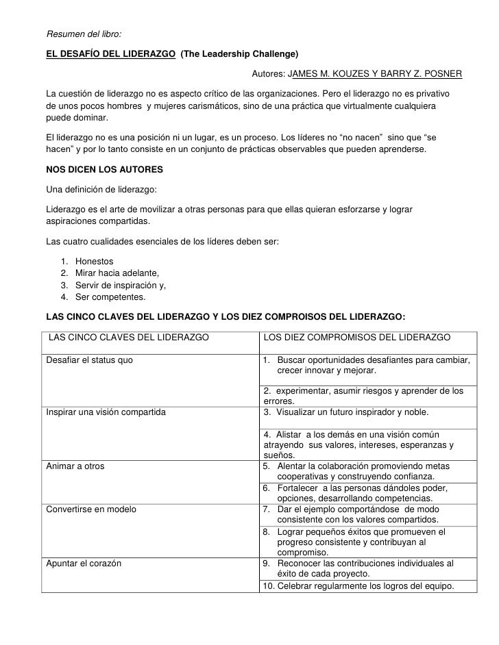 el desafio del liderazgo kouzes